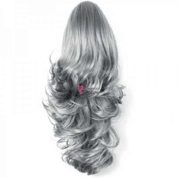 Extensie de par coada in valuri cu cleste 40 cm Gri Cenusiu Cod JL 6911-89A#